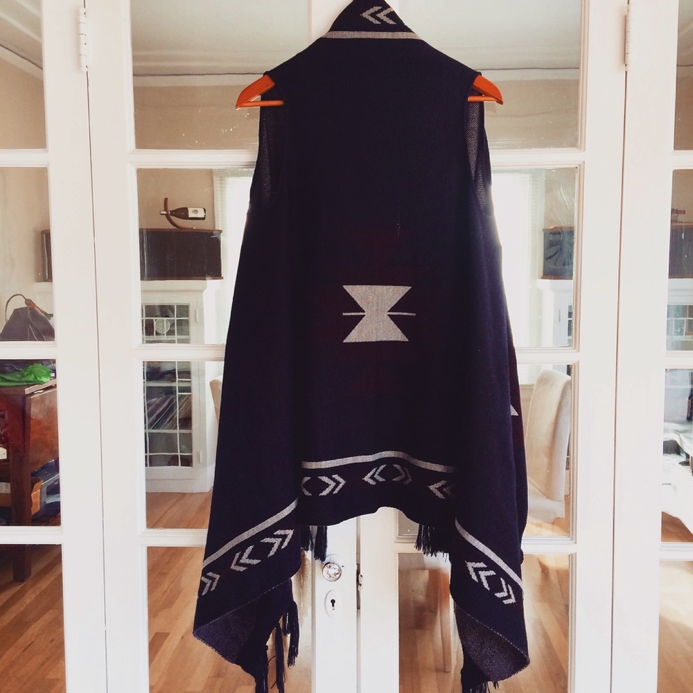 Aztec Western Navajo Shawl Wrap Vest Pancho
